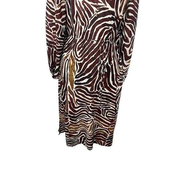 NWT TOMMY BAHAMA FUN ZEN ZEBRA PRINTED MIDI DRESS BROWN/TAN WOMENS SIZE SMALL - Picture 9 of 13